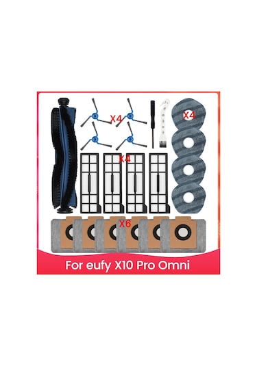Leasetake Eufy X10 Pro Omni Elektrikli Süpürge İçin Yedek Parçalar Ana Yan Fırça Filtre Torbası Paspas Pedleri Elektrikli Süpürge Aksesuarları Leasetake Eufy X10 Pro Omni Elektrikli Süpürge İçin Yedek Parçalar Ana Yan Fırça Filtre Torbası Paspas Pedleri Elektrikli Süpürge Aksesuarları