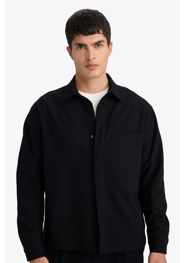 Defacto Poplin Gömlek G6253ax25wnbk81 Siyah-bk81