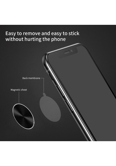 Altın Dairesel Evrensel Manyetik Telefon Araç Tutucu Metal Plaka Etiket Ultra Ince Demir Sac Alçı Güçlü Mıknatıs Standı Filmi