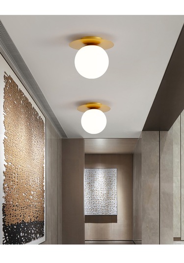 Neptün Eskitme Avize Beyaz Glop Camlı E27 Duy Vintage İç Mekan Ay Ekitme Gold