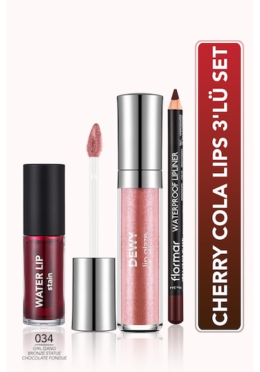 Flormar Cherry Cola Lips Dudak Makyaj Seti 3'lü