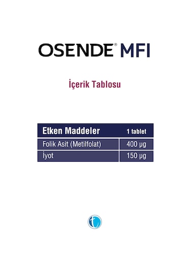 Osende Metilfolat Iyot 30 Tablet