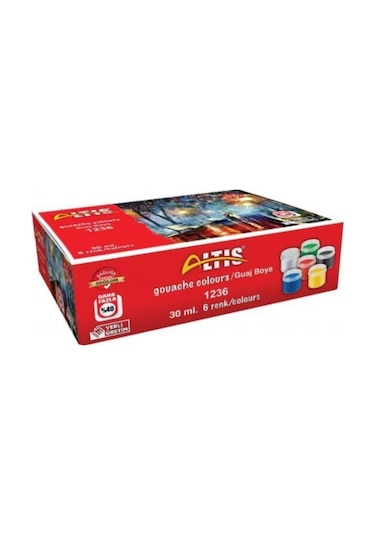 Altıs 30 ML 6 Renk Guaj Boyası Çok Renkli