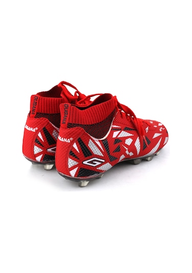 Papuç Sepeti Dgn-2303 Erkek Çocuk Çoraplı Krampon Spor Ayakkabı Kırmızı