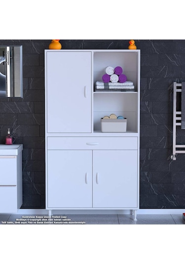 90 X 173 X 32,5 Cm 1 Çekmece 3 Kapak 3 Raf 6 Göz Bölme Organizatör Mutfak Dolabı Çok Amaçlı Dolap Beyaz 90 X 173 X 32,5 Cm 1 Çekmece 3 Kapak 3 Raf 6 Göz Bölme Organizatör Mutfak Dolabı Çok Amaçlı Dolap Beyaz