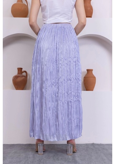 Kırışık Detaylı Etek 6034-lila Lila