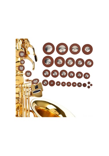 Hfambition Alto Saksafon Kuzulu Deri Paspası Seti, 8.1-45.9mm Çeşitli Boyutlar, 26 Adet, Kolay Değiştirilebilir, Kaliteli Malzeme