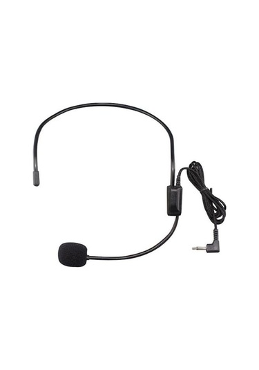 Novahub Kablolu Mikrofonlu Kulaklık Konferans Rehberi Konuşma Hoparlörü Amplifikatörü Mikrofon 3.5mm - Siyah