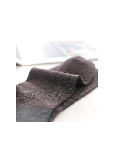 Erkek Kış Kalın Sıcak Şerit Yün Çorap Rahat İş Erkek Çorap - 5 Çift Siyah