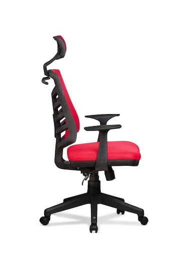 Ev Ve Ofis Çalışma Sandalyesi Bilgisayar Ve Yönetici Koltuğu Piramit Model Kırmızı