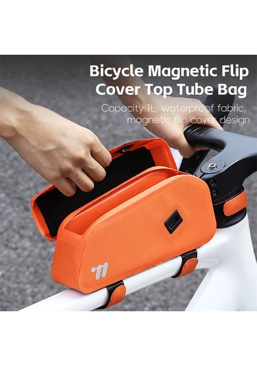 Jeemson Manyetik Kapaklı Su Geçirmez Bisiklet Çantası - 1l Kapasiteli, Kolay Erişim, 600d Tpu Malzeme, Portakal Rengi Turuncu