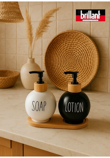 Brillant Sıvı Sabunluk Br-6538 Wayback 500ml Bambu Standlı 2li X12 Renkli