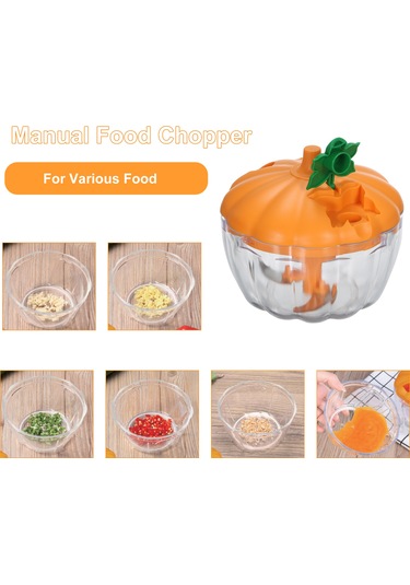 Xindoker Manuel Gıda Dilici - 450ml El İle Sarımsak, Sebze, Baharat Çırpıcı - Safe Pp Malzeme, Hızlı Temizlenebilir Mutfak Aleti Turuncu