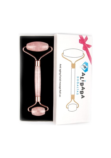 Pembe Kuvars Doğal Taş Masaj Taşı - Face Roller