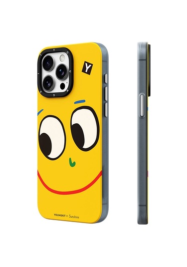 İphone 15 Pro Uyumlu Kılıf Magsafe Özellikli Sunshine Tasarımlı Youngkit Daily Happy Serisi Sarı
