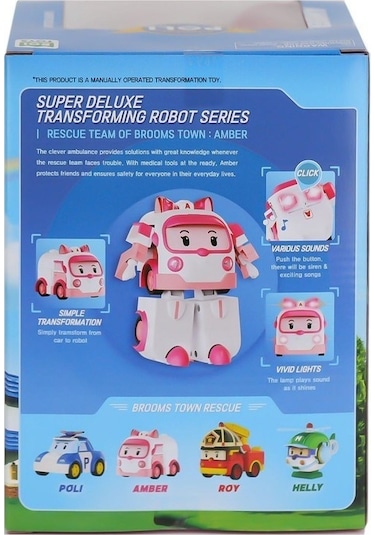 Polı Mrt-687 Robocar Poli Büyük Transforming Robot Amber Sesli Ve Işıklı Robocar Poli