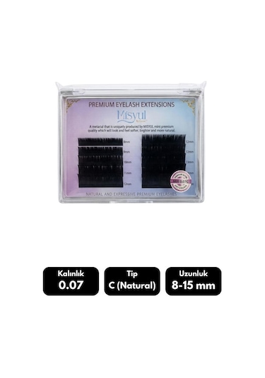 Misyul 0.07c Natural Kıvrım Çek Bırak 12'li Doğal İpek Kirpik