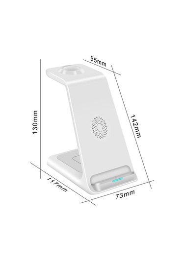 Honmex Beyaz 3'ü 1 Kablosuz Şarj Aleti: İphone, iOS Watch Uyumlu Ve Airpods İçin Çift Bobinli Hızlı Şarj - Qi Sertifikalı, Güvenli Ve Düzenli