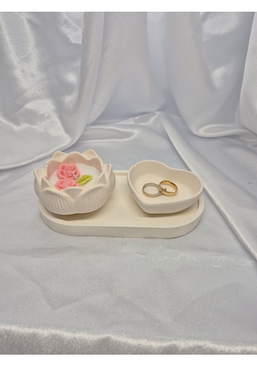 Kadınlar Günü Hediyelik Lotus Mum Beyaz Mum 5 Li Paket