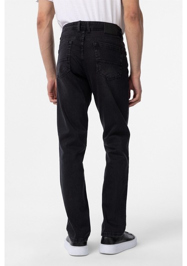 Siyah Regular Denim Pantolon-35074 Siyah