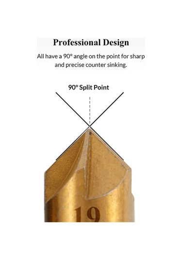 6pcs Hss Pahtıng Countersınk Paht Matkala Bıt Set 1/4 Hex Shank 90 Derece Ahşap Paplama Kesici 6mm-19mm Renk: 6pcs Ahşap