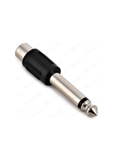 6.35mm 1/4" Mono Fiş Erkek - RCA Dişi Ses Jakı Dönüştürücü Adaptö