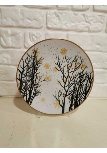 Sarı Kar Tanesi-6 Kişilik Pasta Tabağı Seti Çok Renkli