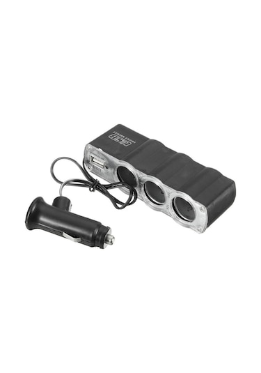 Araç Çakmaklık Çoğaltıcı 3 Lü Usb Araba Çakmak Soket Çoklayıcı