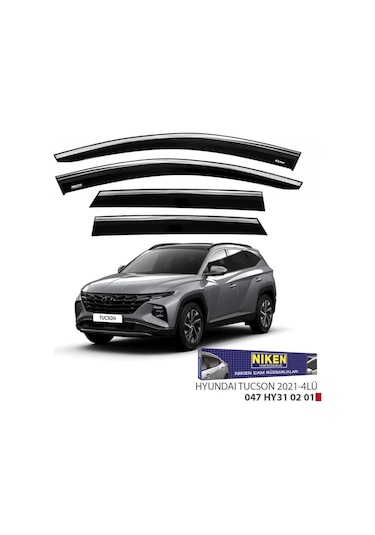 Niken Hyundai Tucson 2021+ Kromlu Cam Rüzgarlığı 4 Lü