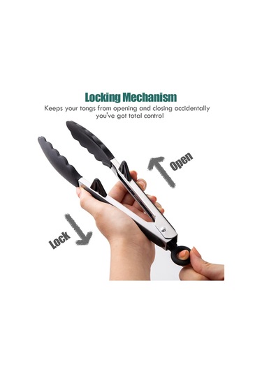 Youmex 3'lü Silikon Uçlu Paslanmaz Çelik Mutfak Kancası, 23 Cm, Makarna-salat-büfé-için, Yeşil-pembe Açık Yeşil