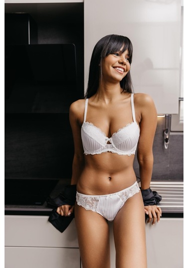 Paris Ekru Dantelli Slip Külot Ekru