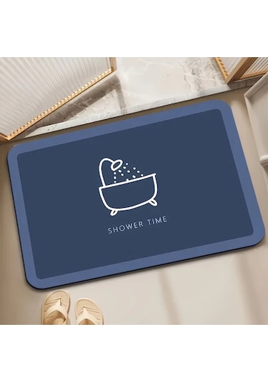 Elmpaly Modern Minimalist Banyo Paspası Diatom Çamur Yumuşak Emici Kaymaz 50x80cm Bej Kahverengi