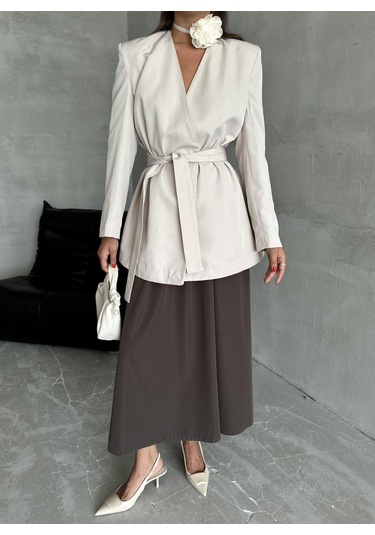 Taş Elegant Kuşaklı Ceket TAŞ Taş