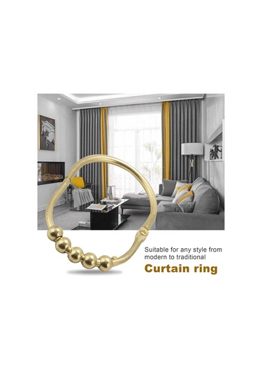 12 Paket Geniş Duş Perdesi Halkası Kanca Seti, Duş Çubukları İçin, Altın Diğer