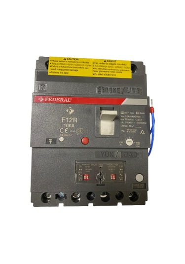 Federal F12R 100A 4 Kutuplu (3 Faz 1 Nötr) Ayar Sahalı Kompakt Şa