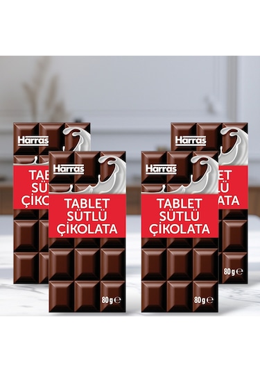 Sütlü Tablet Çikolata 80 G X 4 Adet
