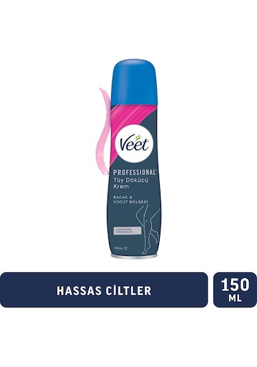 Veet Professional Tüy Dökücü Krem Sprey Bacak&Vücut Bölgesi Hassas Ciltler 150 ML