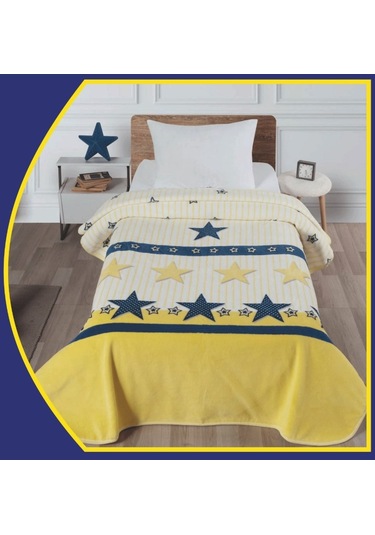 Polo Life Taraftar Yıldız Tek Kişilik Battaniye -fb Sarı Lacivert Sarı - Lacivert