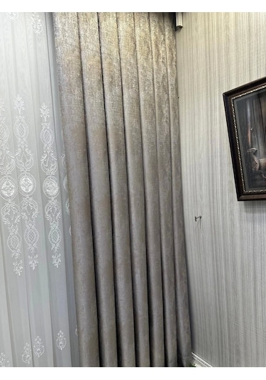 Nivemeshome Pera V-5401 1/3 Sık Pileli Fon Perde Apm Vizon