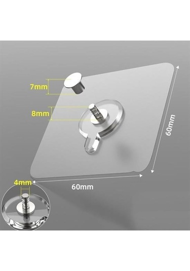 Büro Ev Ofis Düzeni İçin 5adet Delgisiz Vidalı Yapışkanlı Askı Seti Diğer