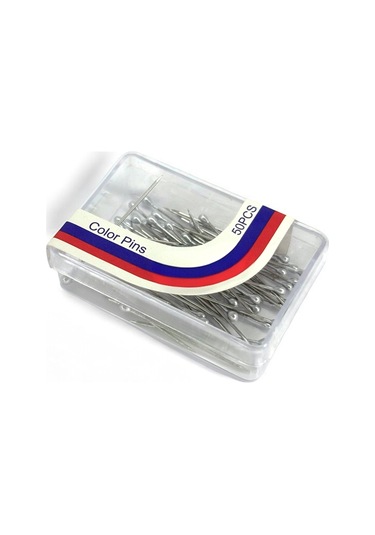 Toplu İğne Gümüş Gri Renk 50 Adet 2.5cm - Eşarp Ve Şal İğnesi - Kadın Tesettür Aksesuar Çok Amaçlı Gümüş