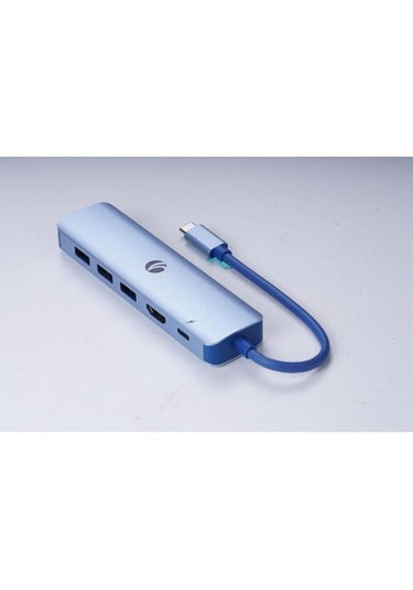 Vcom Cue55 Mavi Type-c To Hdmi 4k 30hz +gigabit Lan+usb3.0+pd 3.0 100w Çoklayıcı