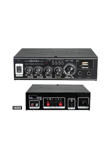 Fav 330-bt-usb Stereo-2x30 Watt 220 Ve 12 Volt Girişli Kumandalı Power Anfi