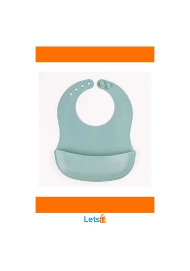 Yeşil Kaymaz Vakumlu 3 Bölmeli Silikon Tabak Diş Kaşıyıcılı Kaşık Ve Ayarlanabilir Mama Önlüğü