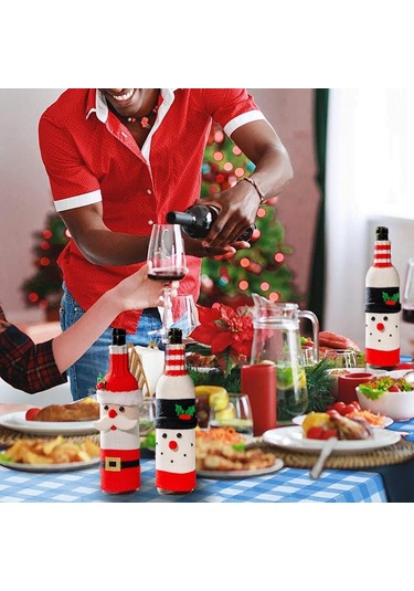 Noel Partisi Şarap Şişesi Dekorasyonu Kol Süsleme Malzemeleri