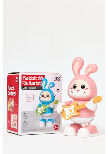 Dans Eden Müzikli Ve Işıklı Gitarist Tavşan Pembe Renk