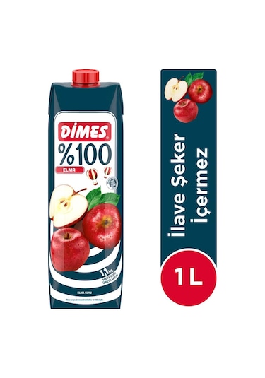 Dimes %100 Elma Meyve Suyu 1 Lt X 6 Adet