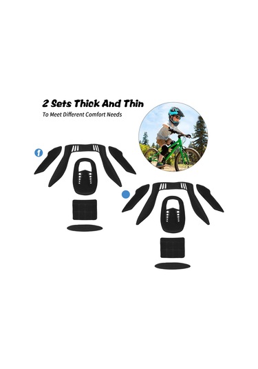 Geeroyoo Çocuk Kaskı İç Astarı Seti - Yb18542 Ve Y11984 Uyumlu, Kalın+ince 2'li Takım, Ter Emici Siyah