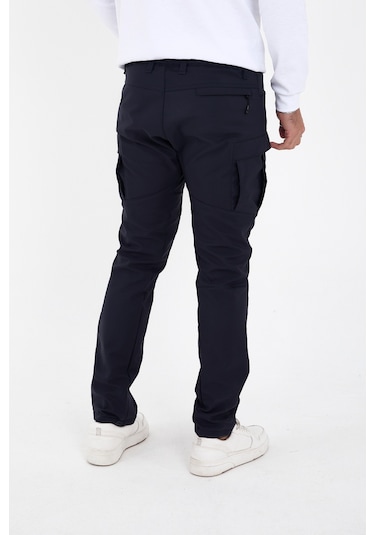 Camp Scoutland Camp592 Outdoor Softshell Su ve Rüzgara Dayanıklı içi Polarlı Kışlık Erkek Lacivert Taktik Pantolon Lacivert