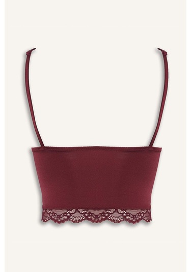 Defacto Saten Dantel Detaylı Üst-fall İn Love F7608ax25wnbr210 Bordo-br210